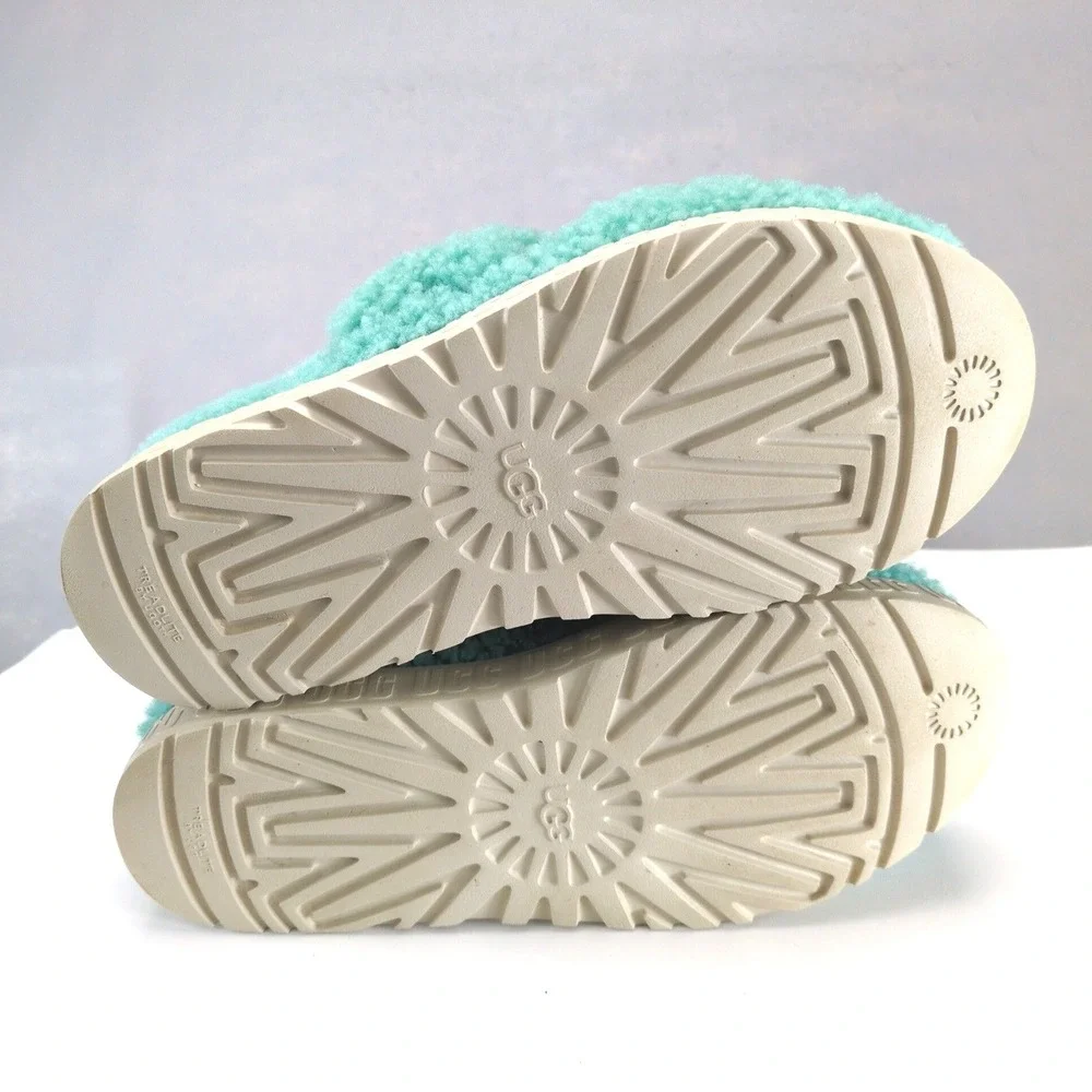 UGG Oh Fluffita Splash Blue Teal Shearling 2.5
